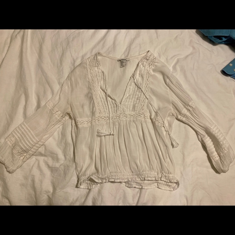 White Flowy Top
